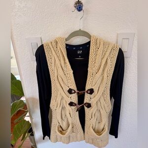 Free People cardigan vest with hood